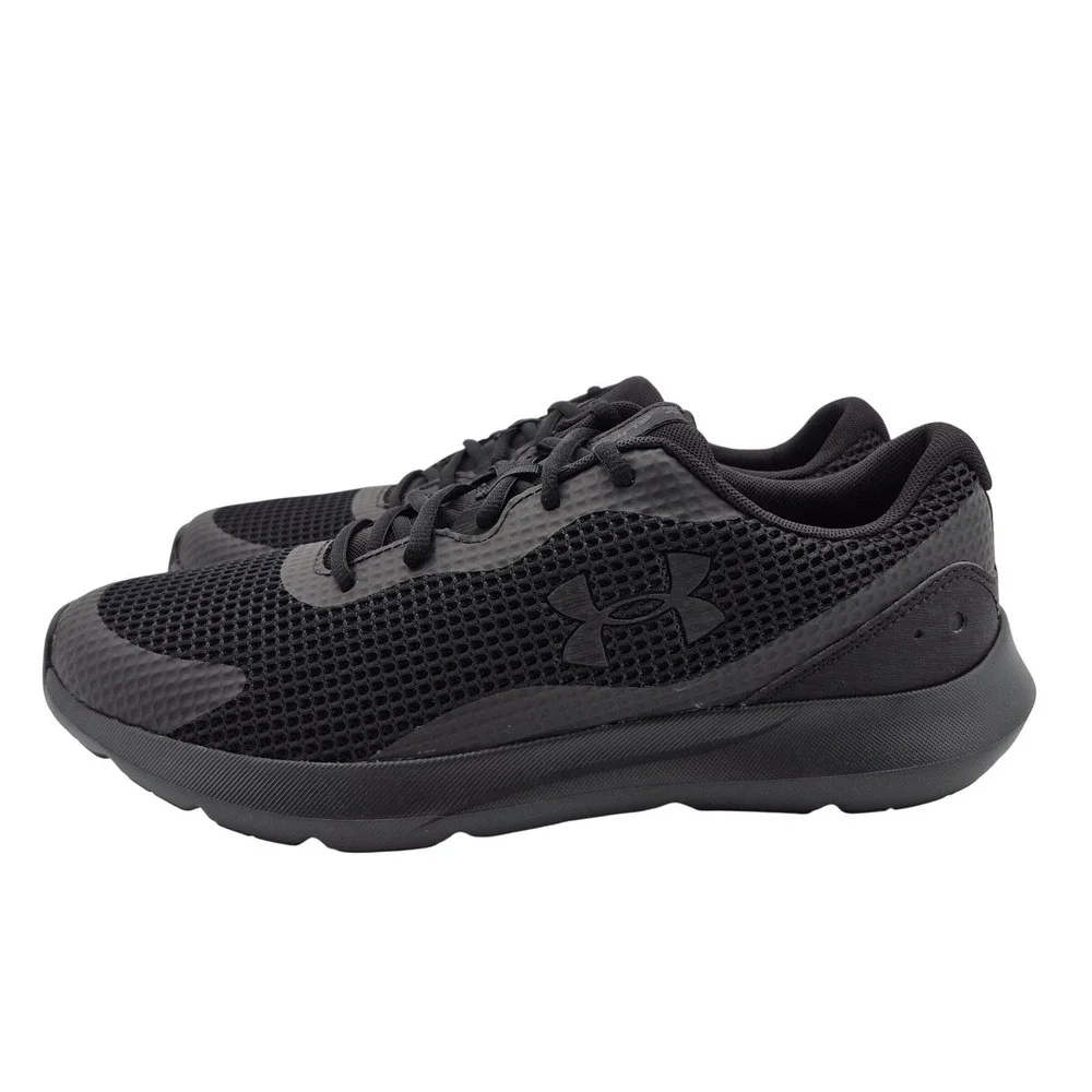 Under Armour UA Surge 3 All Black Men's Size 10.5 Running Shoes Cross Training